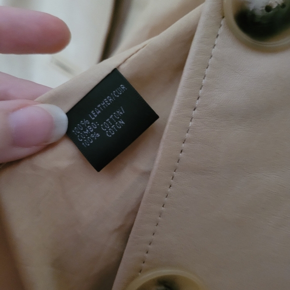 Lafayette 148 Creme Leather Blazer - Picture 5 of 7